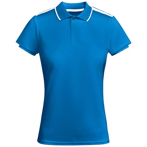 Polo de sport Femme personnalisé Tamil ROLY Bleu royal et Blanc